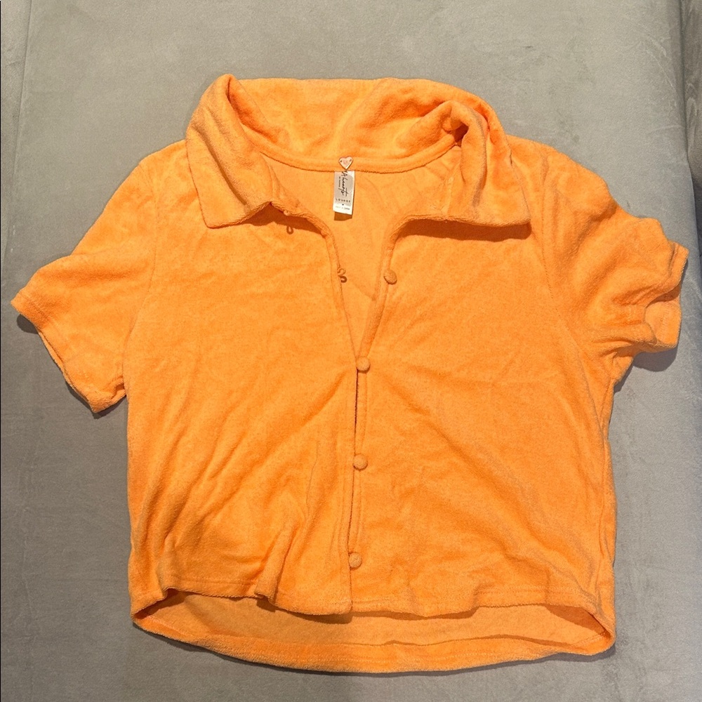 Pacsun LA Hearts Terry Cloth Top in Bright Orange
